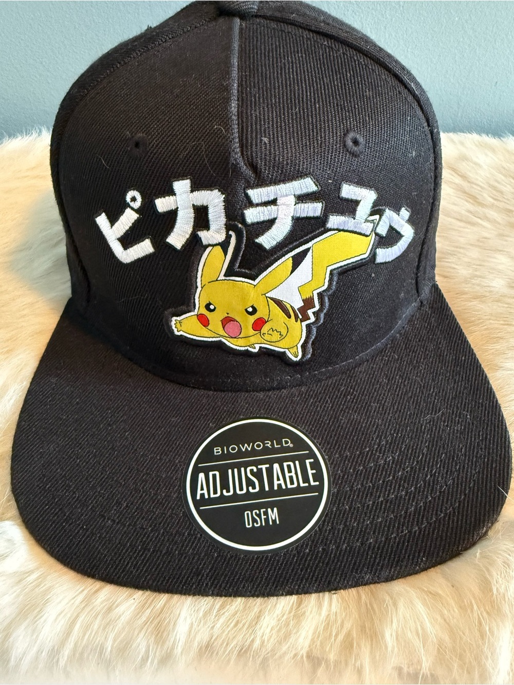 Bioworld Pokémon Pikachu Katakana Black SnapBack Hat